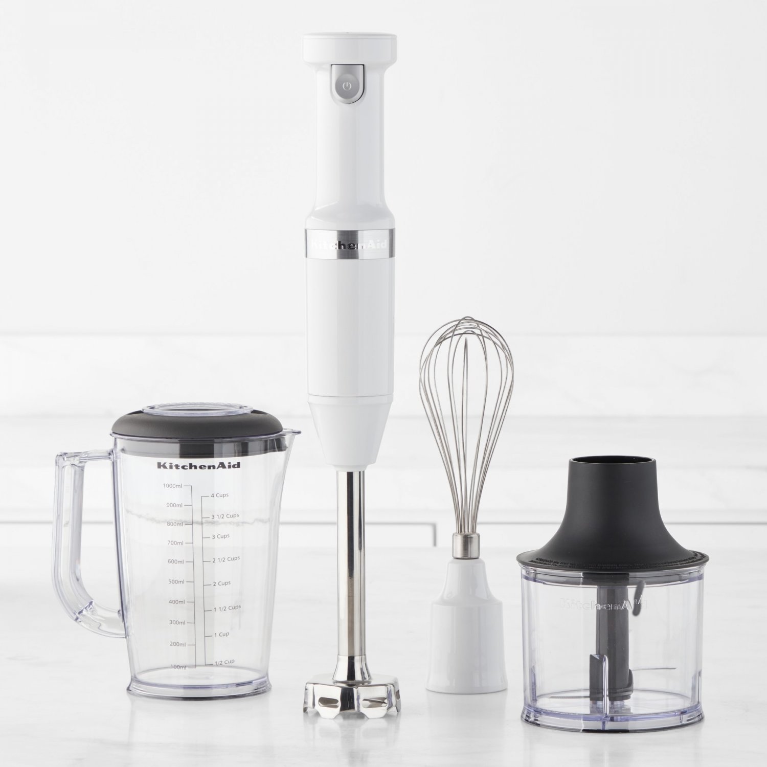 KitchenAid Cordless Variable Speed Hand Blender, Select White