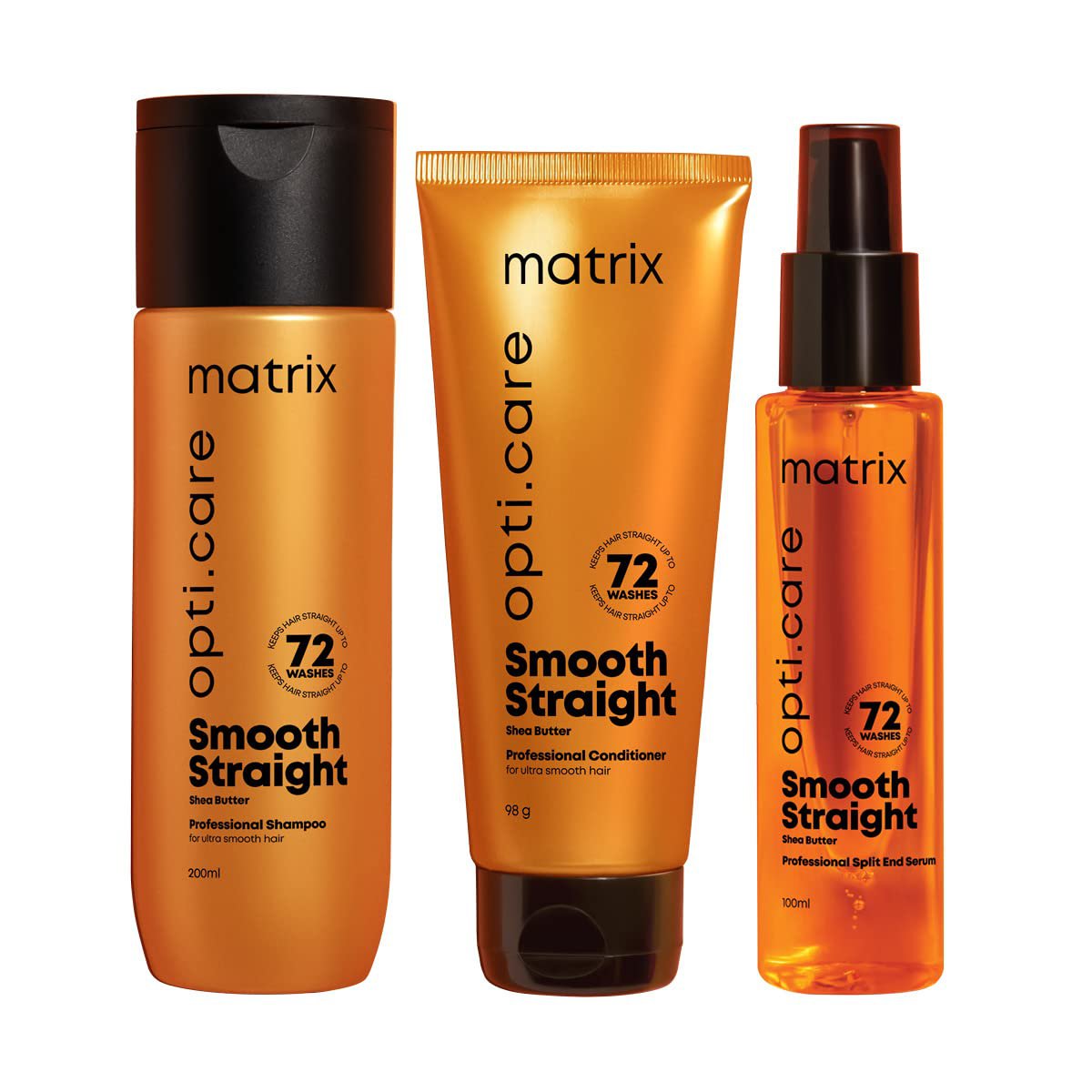 MATRIX Opti.Care Professional ANTI-FRIZZ Kit | For Salon Smooth, Straight hair || Shampoo 200ml