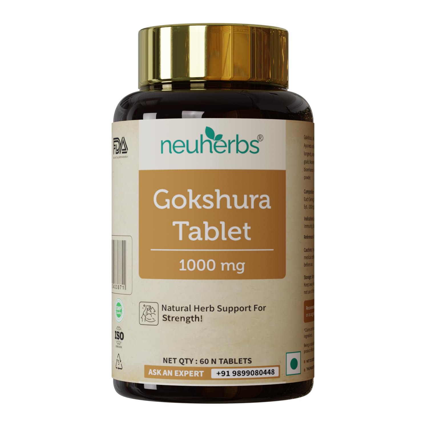 Neuherbs Gokshura Tablet | Helps To Support Energy & Strength - 60 Tablets |