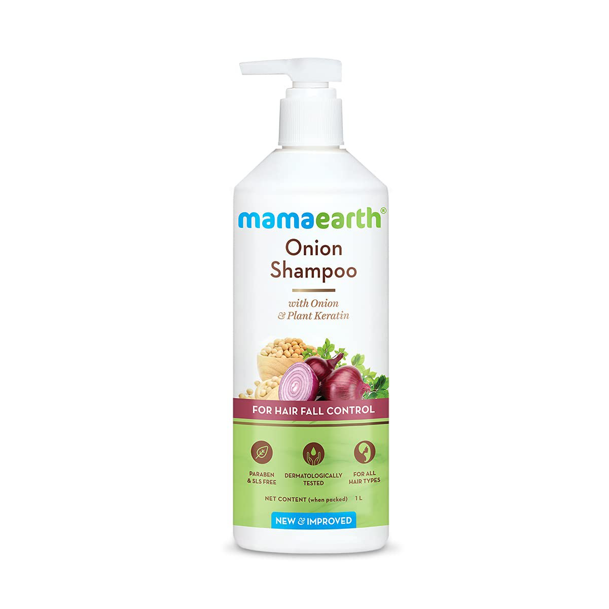 Mamaearth Onion Shampoo for Hair Growth & Hair Fall Control with Onion & Plant Keratin - 1 Litre