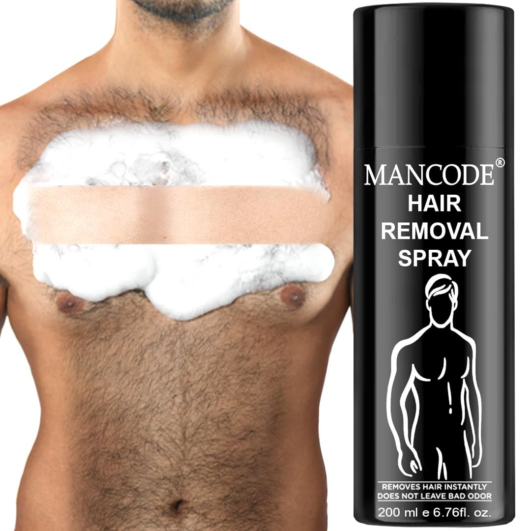 Mancode Hair Removal Cream Spray 200ml for Men | Painless Hair Removal spray