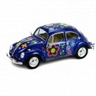 1:24 Blue 1967 VW Volkswagen Beetle Decal Diecast Model Toy Car 7"