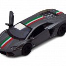 1:38 Grey Lamborghini Aventador LP700-4 Stripes Diecast Toy Car 5"