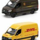 Set of 2 UPS & DHL 5'' Mercedes Benz Sprinter Van Diecast Car 1:48