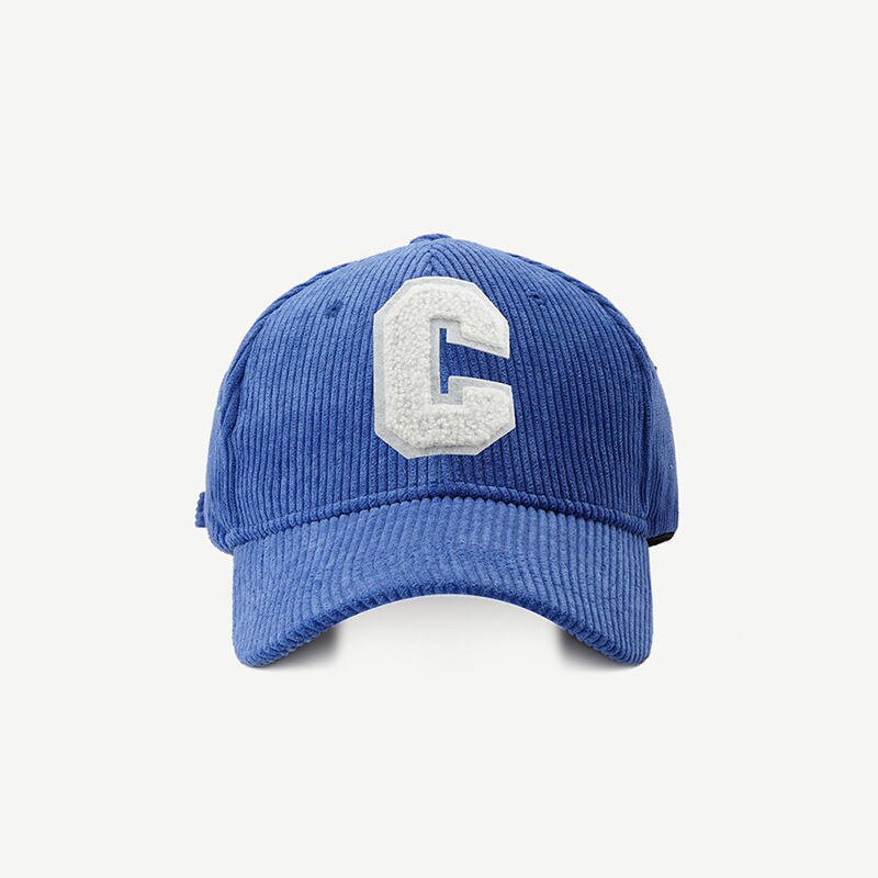 BLUE Corduroy Baseball Cap Ladies Letter C Snapback Hat Women Adjustable Casual Caps Hats