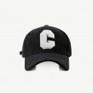 BLACK Corduroy Baseball Cap Ladies Letter C Snapback Hat Women Adjustable Casual Caps Hats
