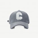 GREY Corduroy Baseball Cap Ladies Letter C Snapback Hat Women Adjustable Casual Caps Hats