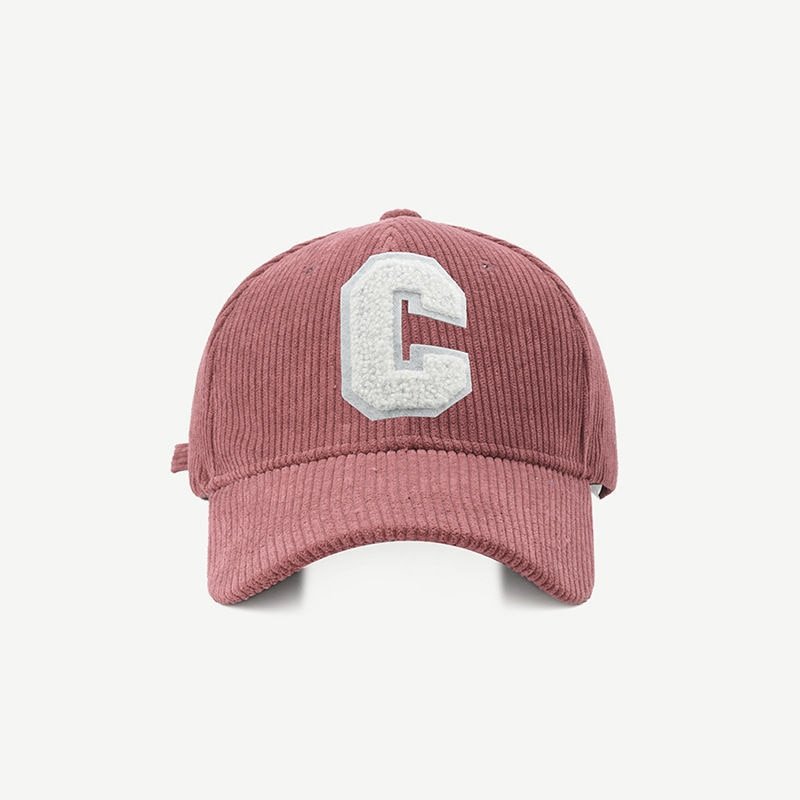 PINK Corduroy Baseball Cap Ladies Letter C Snapback Hat Women Adjustable Casual Caps Hats