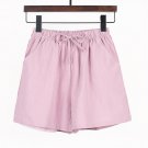 Women Shorts Linen Cotton Casual Korean Pant Drawstring Elastic Waist Bikers Shorts Rose Powder Women Shorts Linen Cotton Casual Korean Pant Drawstring Elastic Waist Bikers Shorts Rose Powder