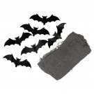9.75' Gray Gauze and Bats Halloween Decoration Kit 9.75' Gray Gauze and Bats Halloween Decoration Kit
