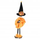 6.5" Orange and Black Witches Hat Halloween Wine Bottle Stopper