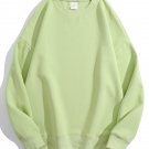 Cotton Pullover Sweatshirts Oversize Women O Neck Loose Long Sleeve Top Oversized Bean Green