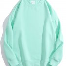 Cotton Pullover Sweatshirts Oversize Women O Neck Loose Long Sleeve Top Oversized Mint Green