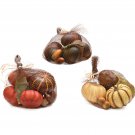 11PC Autumn Harvest Artificial Pumpkin Gourd Acorn Leaf Decor Set