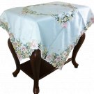 Embroidered Rose Flower 33x33" Square Embroidery Tablecloth Night Stand Cover