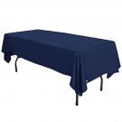 58" x 108" Lamour Satin Rectangular Seamless Tablecloth Navy Blue 58" x 108" Lamour Satin Rectangular Seamless Tablecloth Navy Blue