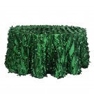 GREEN 132" Taffeta ROUND TABLECLOTH Leaf Petals GREEN 132" Taffeta ROUND TABLECLOTH Leaf Petals