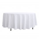 5 WHITE 108" ROUND POLYESTER TABLECLOTHS 5 WHITE 108" ROUND POLYESTER TABLECLOTHS