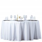 WHITE 108" Premium Quality ROUND POLYESTER TABLECLOTH WHITE 108" Premium Quality ROUND POLYESTER TABLECLOTH