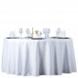 WHITE 108" Premium Quality ROUND POLYESTER TABLECLOTH
