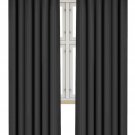 Black Window Curtains Blackout Room Thermal Insulated 2 Panels 52x84"