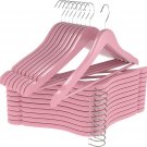 Pack of 20 Pink Wooden Hangers Suit Hangers Premium Natural Finish