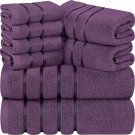 8 Pcs Plum Bath Linen Sets Viscose Stripe 600 GSM Ring Spun Cotton Towel 8 Pcs Plum Bath Linen Sets Viscose Stripe 600 GSM Ring Spun Cotton Towel