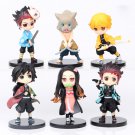 6pcs/set Anime Setan Slayer Figure Toys 7cm  For Kids Birthday Gift  A