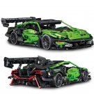 1644PCS Technical Green Super Speed Lamborghiinis Sport Car Model Building Blocks