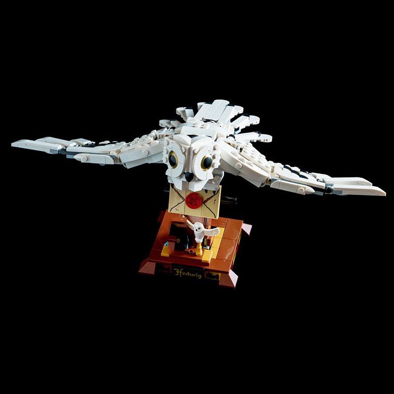 630PCS White Hedwiig Owl Building Blocks 75979 MOC Magiic Assemble Bricks with Figure Toys