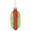 3.5 Inch Yellow And Red Glass Hot Dog Christmas Ornaments