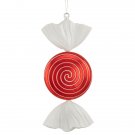 18" Red Swirl Candy With Iridescent Glitter Shatterproof Commercial Christmas Ornaments