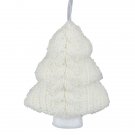 6" Cream Cable Knit Tree Shaped Christmas Ornaments
