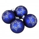 4 Piece Blue And White Decorated Set 3" 76.2Mm Christmas Ornaments 4 Piece Blue And White Decorated Set 3" 76.2Mm Christmas Ornaments