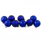 9 Piece Shiny And Matte Blue Glass Ball Set 2.5" Christmas Ornaments