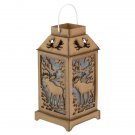 5.5 Inch Lighted Brown Moose Silhouette Lantern Christmas Ornaments