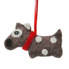 3" Brown With White Dots Plush Dog Christmas Ornaments 3" Brown With White Dots Plush Dog Christmas Ornaments