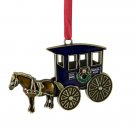 2.25" Brass Plated Horse Buggy European Crystals Christmas Ornaments 2.25" Brass Plated Horse Buggy European Crystals Christmas Ornaments