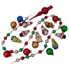 18 Beaded Garland Mini Tree Topper Figure Set Christmas Ornaments