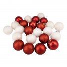 24 Candy Cane Red White Shatterproof 4Finish 2.5" Christmas Ornaments