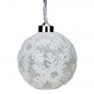 Diva At Home Lighted Glitter Snowflake Spheres Decor 4.25" Christmas Ornaments Diva At Home Lighted Glitter Snowflake Spheres Decor 4.25" Christmas Ornaments