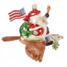 6.5" Patriotic American Army Santa Claus Glass Christmas Ornaments 6.5" Patriotic American Army Santa Claus Glass Christmas Ornaments