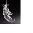 5.5" Clear Silver Feathers With Sparkling Glitter Christmas Ornaments 5.5" Clear Silver Feathers With Sparkling Glitter Christmas Ornaments