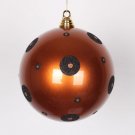 Candy Copper With Black Glitter Polka Dots Ball 8" Christmas Ornaments Candy Copper With Black Glitter Polka Dots Ball 8" Christmas Ornaments