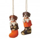 4.5" Red Welsh Springer Spaniel Puppy Dog Stocking Christmas Ornaments 4.5" Red Welsh Springer Spaniel Puppy Dog Stocking Christmas Ornaments