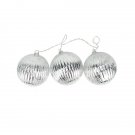 3 Silver Mercury Glass Finish Ball Clear Lights Christmas Ornaments 3 Silver Mercury Glass Finish Ball Clear Lights Christmas Ornaments