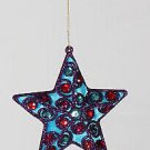 4.5" Blue Velvet Purple Glitter Star With Gems Christmas Ornaments 4.5" Blue Velvet Purple Glitter Star With Gems Christmas Ornaments