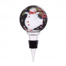 5.75" "Peppermint Skates" Glass Wine Stopper Christmas Ornaments 5.75" "Peppermint Skates" Glass Wine Stopper Christmas Ornaments