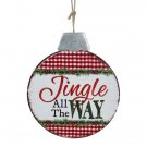 7" Red And Green "Jingle All The Way" Metal Christmas Ornaments 7" Red And Green "Jingle All The Way" Metal Christmas Ornaments