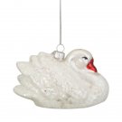 3.75 Inch White Iridescent Glass Swan Christmas Ornaments 3.75 Inch White Iridescent Glass Swan Christmas Ornaments